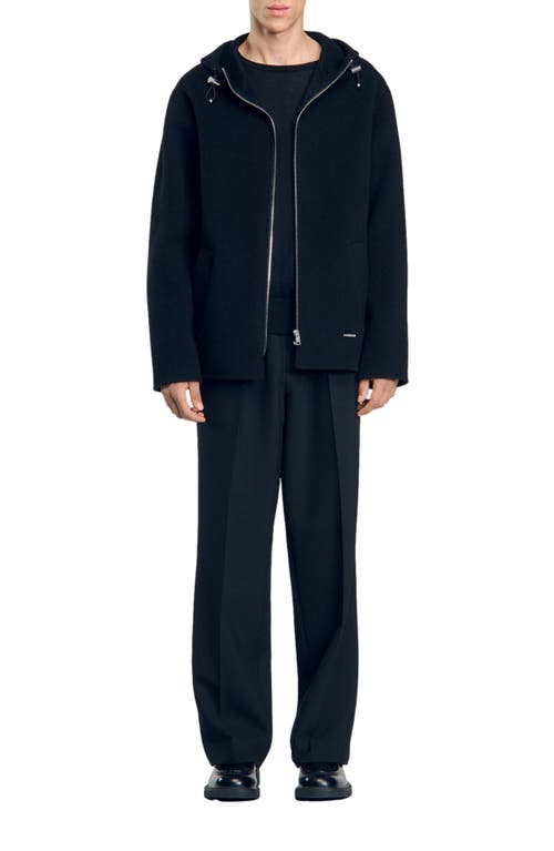 Shop Sandro Hooded Windcheater In Black