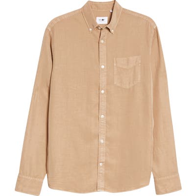 Nn07 Levon Slim Fit Button-Down Shirt, Beige