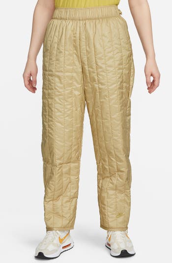 Nike Sportswear Therma-fit Tech Pack High Waist Crop Track Pants In Gold