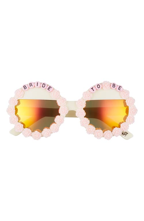 Rad + Refined Bride To Be Round Sunglasses in Pink/Orange Mirroed at Nordstrom