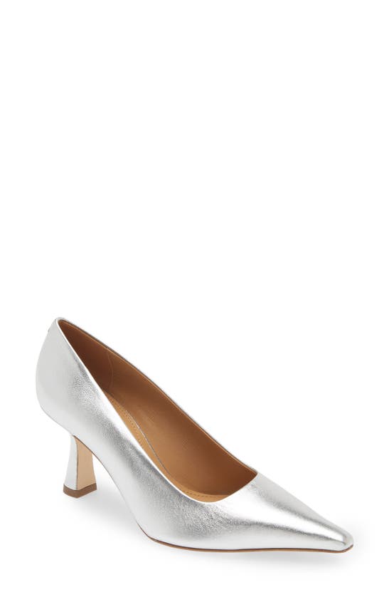 Aeyde Zandry Pointed Toe Pump In Silver