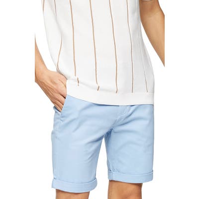 Topman Stretch Skinny Chino Shorts, Blue