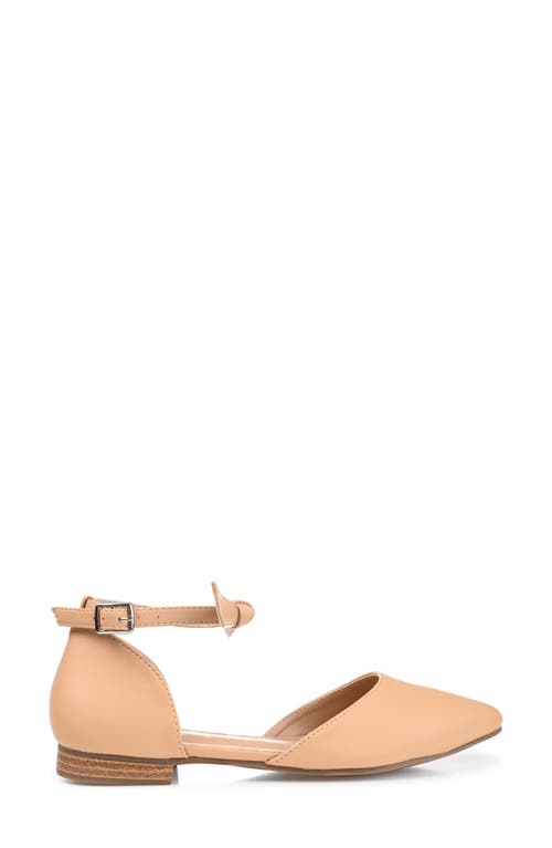 Shop Journee Collection Vielo Ankle Strap Flat In Tan