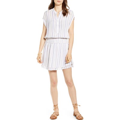 Rails Angelina Smocked Waist Minidress, White