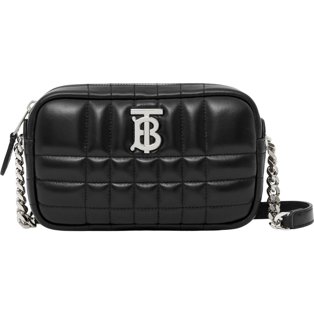 Burberry Mini Lola Quilted Leather Camera Bag In Black