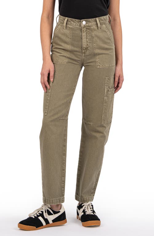 Kut From The Kloth Kiera High Waist Slim Barrel Leg Cargo Jeans In Brown