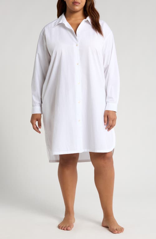 Shop Nordstrom Oversize Shirting Nightshirt In White