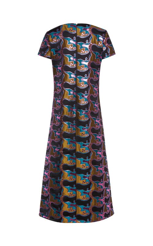 La Doublej Super Swing Dress In Spritz Blue Petrol