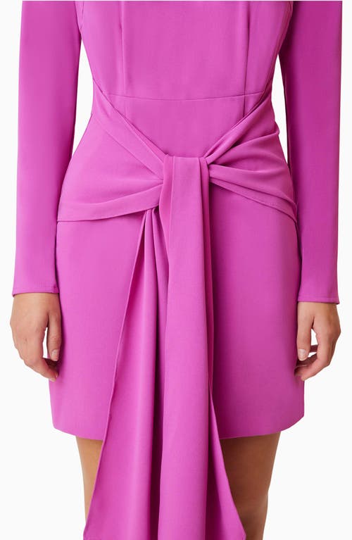 Shop Elliatt Kenna Drape Detail Long Sleeve Cocktail Minidress In Orchid