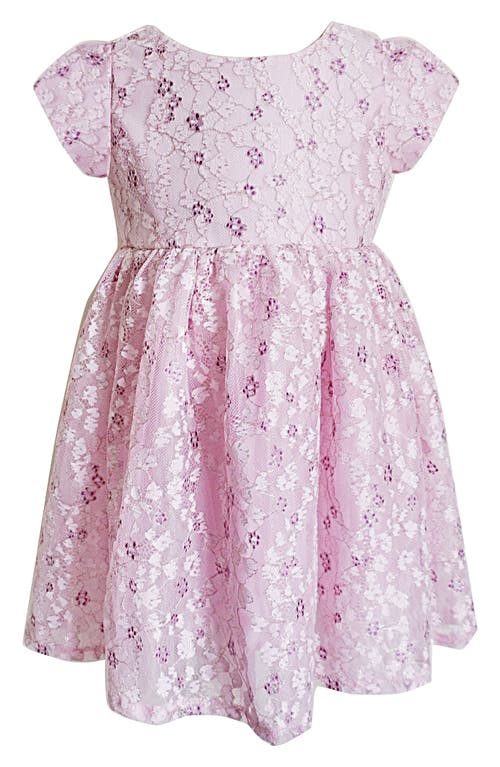 Popatu Kids' Metallic Embroidered Lace Party Dress Pink at Nordstrom,