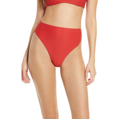 Chelsea28 Easy Retro High Waist Bikini Bottoms, Red