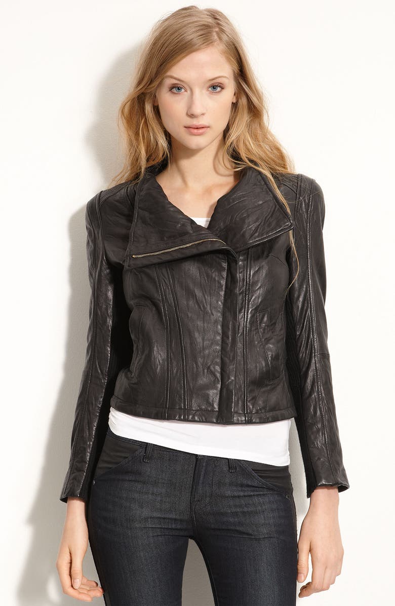 bebe Crop Leather Jacket | Nordstrom