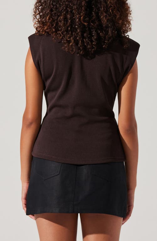 Shop Astr The Label Pinched Fabric Top In Deep Brown