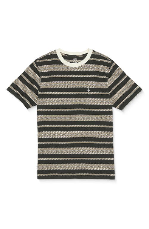 Volcom Gleamstone Stripe Crewneck T-Shirt in Stealth 