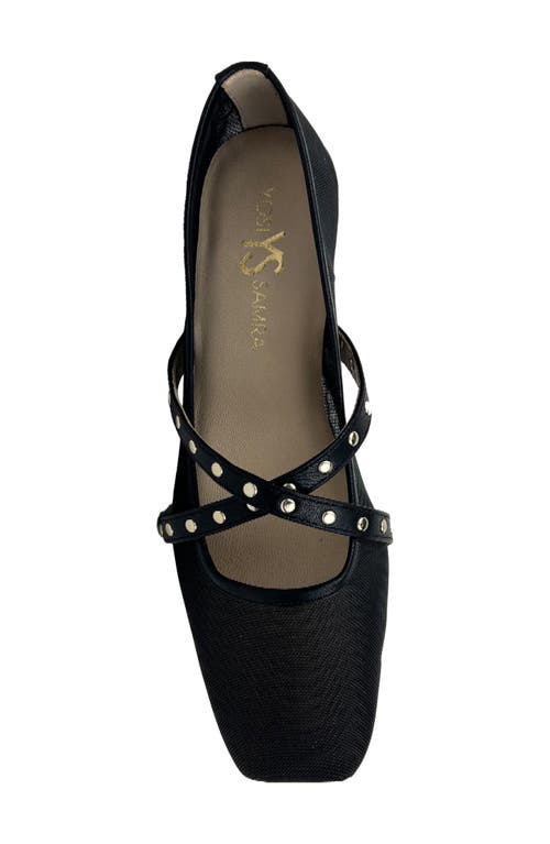 Shop Yosi Samra Chloe Ballet Flat In Black Mesh