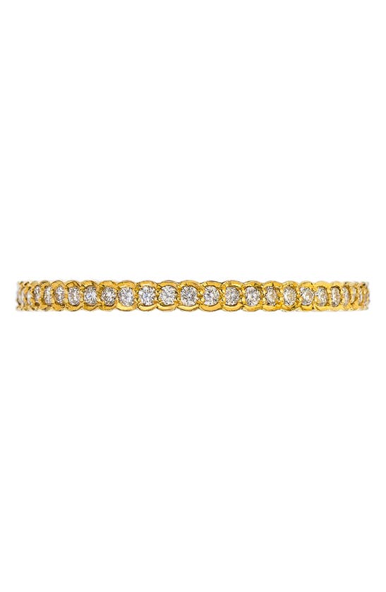 Sethi Couture Diamond Scallop Band In Yellow Gold/ Diamond