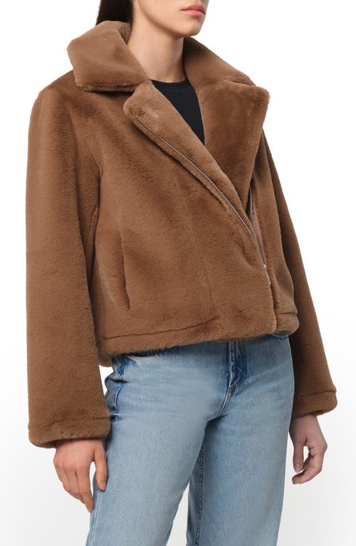 Shop Apparis Dahlia Pluche™ Faux Fur Moto Jacket In Camel