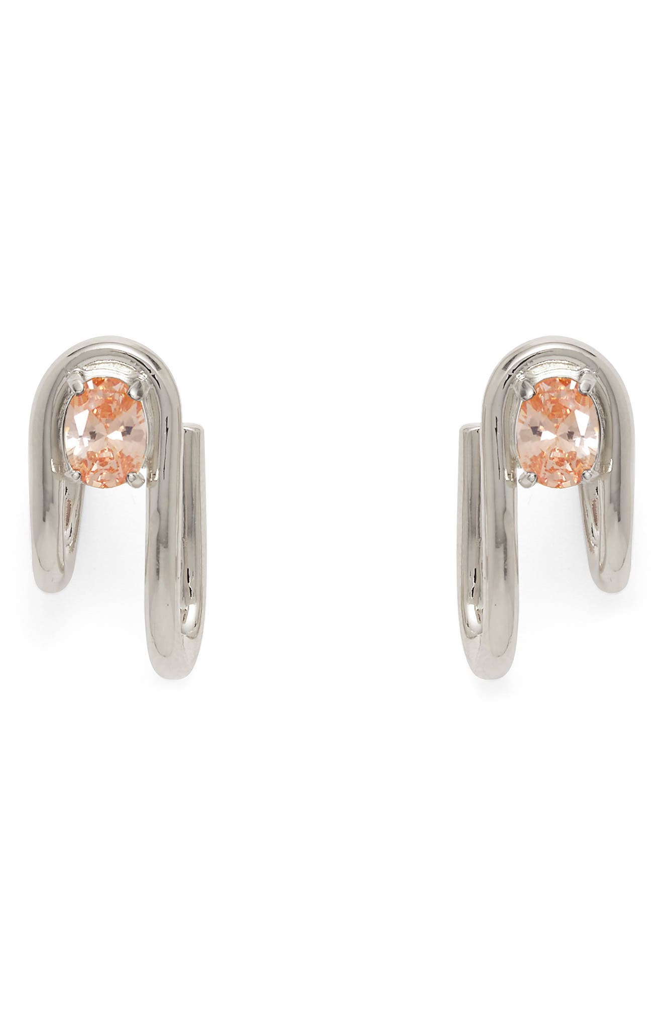 Lady Grey Vera Hoop Earrings in Silver/Peach Cover