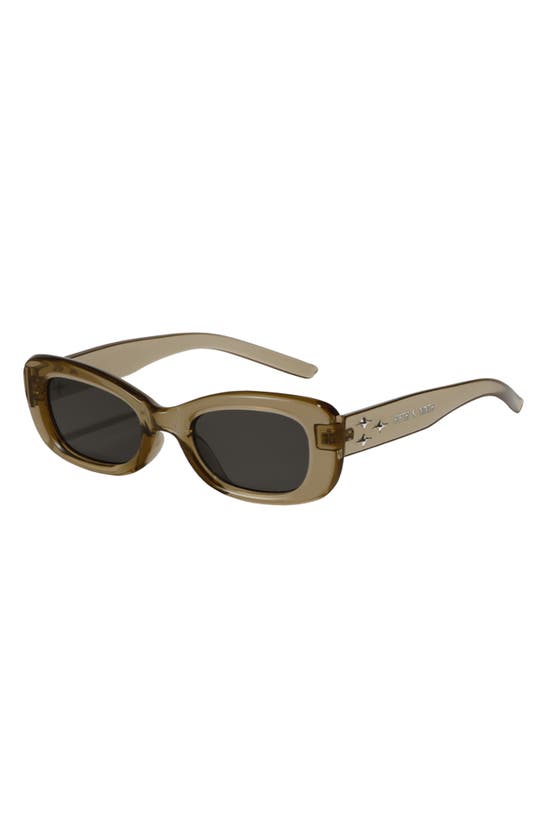 Shop Fifth & Ninth Anya 51mm Rectangle Polarized Sunglasses In Olive Green