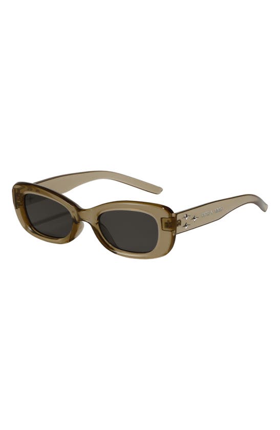 Fifth & Ninth Anya 51mm Rectangle Polarized Sunglasses In Olive Green