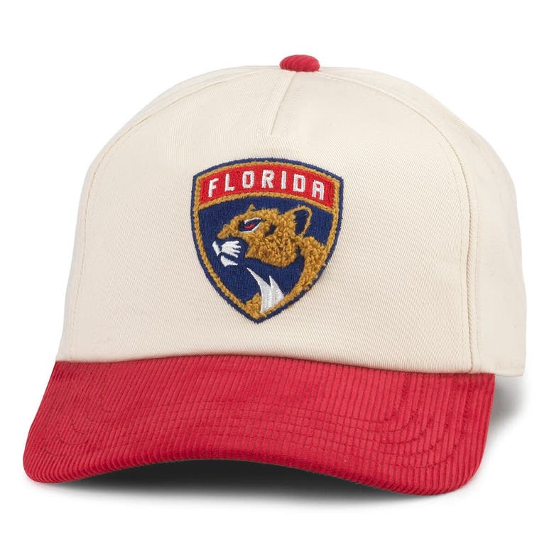 American Needle Men's  White, Red Florida Panthers Burnett Adjustable Hat In White,red