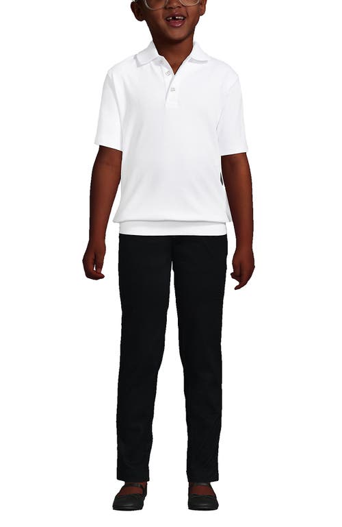 LANDS' END LANDS' END SCHOOL UNIFORM BIG KIDS SHORT SLEEVE BANDED BOTTOM POLO SHIRT