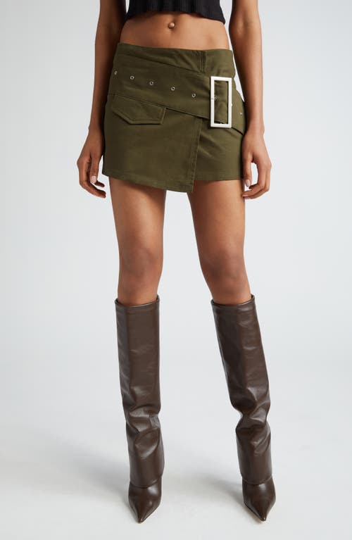 BY. DYLN Harper Asymmetric Belt Miniskirt in Khaki