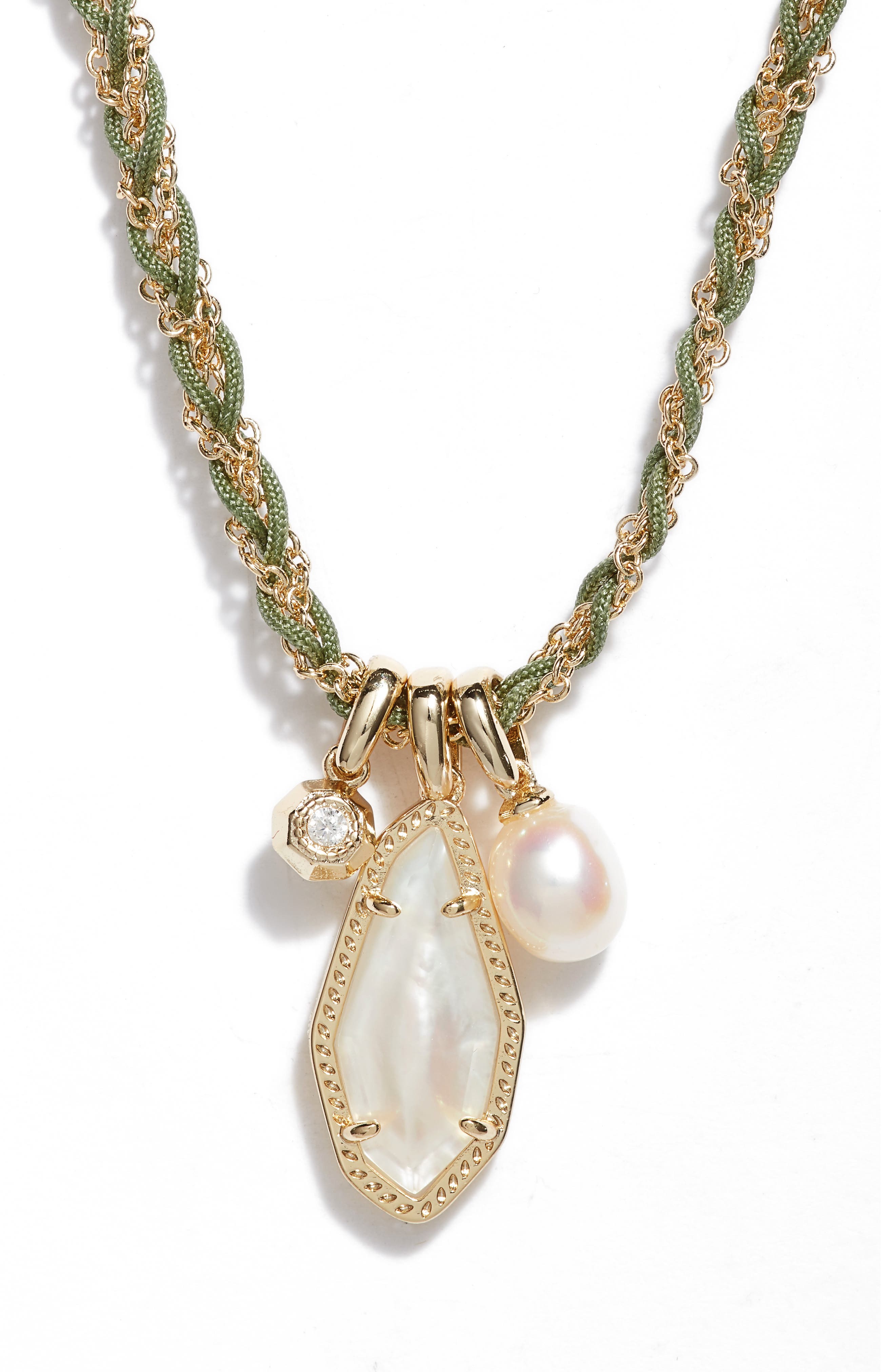 Vince Camuto Womens Pearl and Chain Necklace Gold/Ivory Pearl One Size