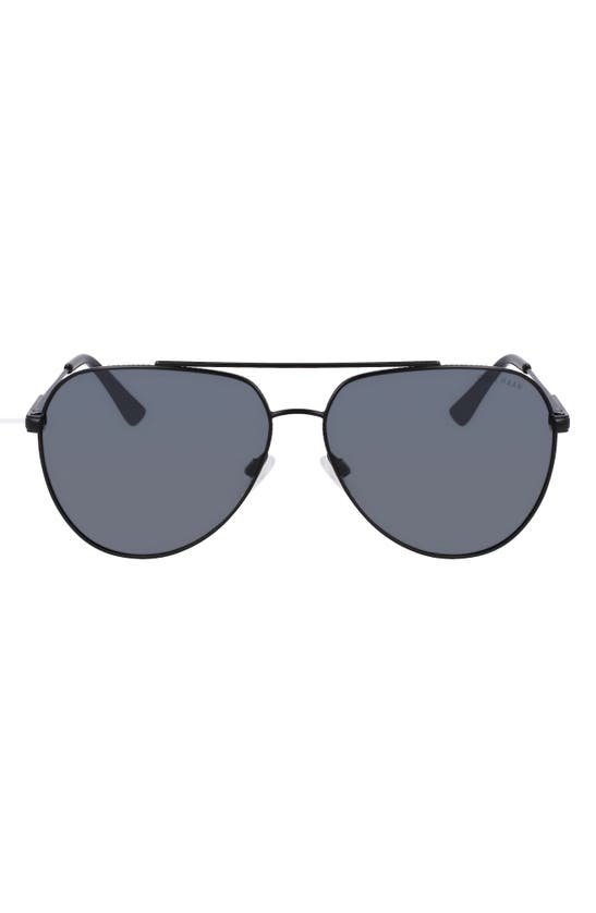Cole Haan 60mm Polarized Aviator Sunglasses In Black