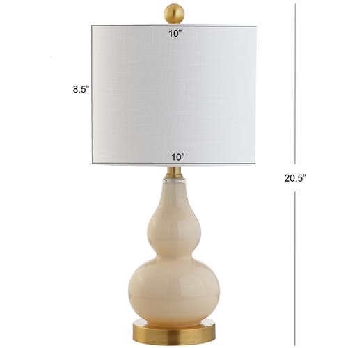 Shop Jonathan Y Anya Mini Glass Led Table Lamp In Ivory