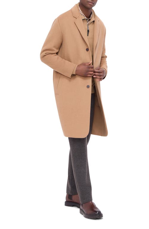 Shop Bugatchi Wool Blend Coat In Caramel