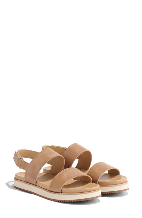 Go-To Flatform Slingback Sandal in Almond Suede