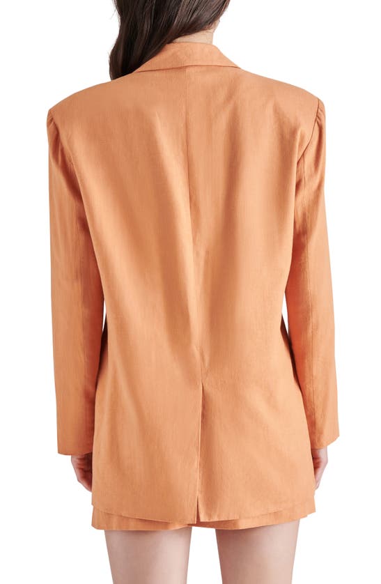 Shop Steve Madden Imaan Oversize Linen Blend Blazer In Caramel