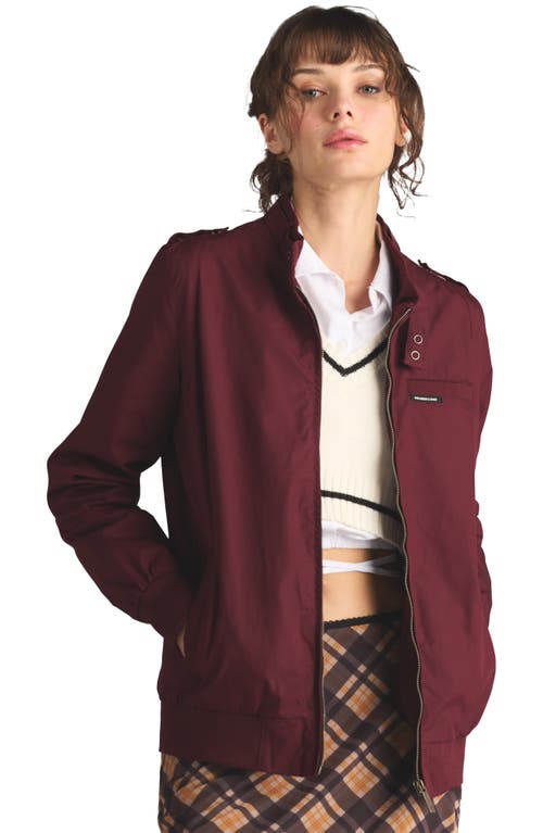 Members Only Women's Washed Satin Boyfriend Jacket In Burgundy