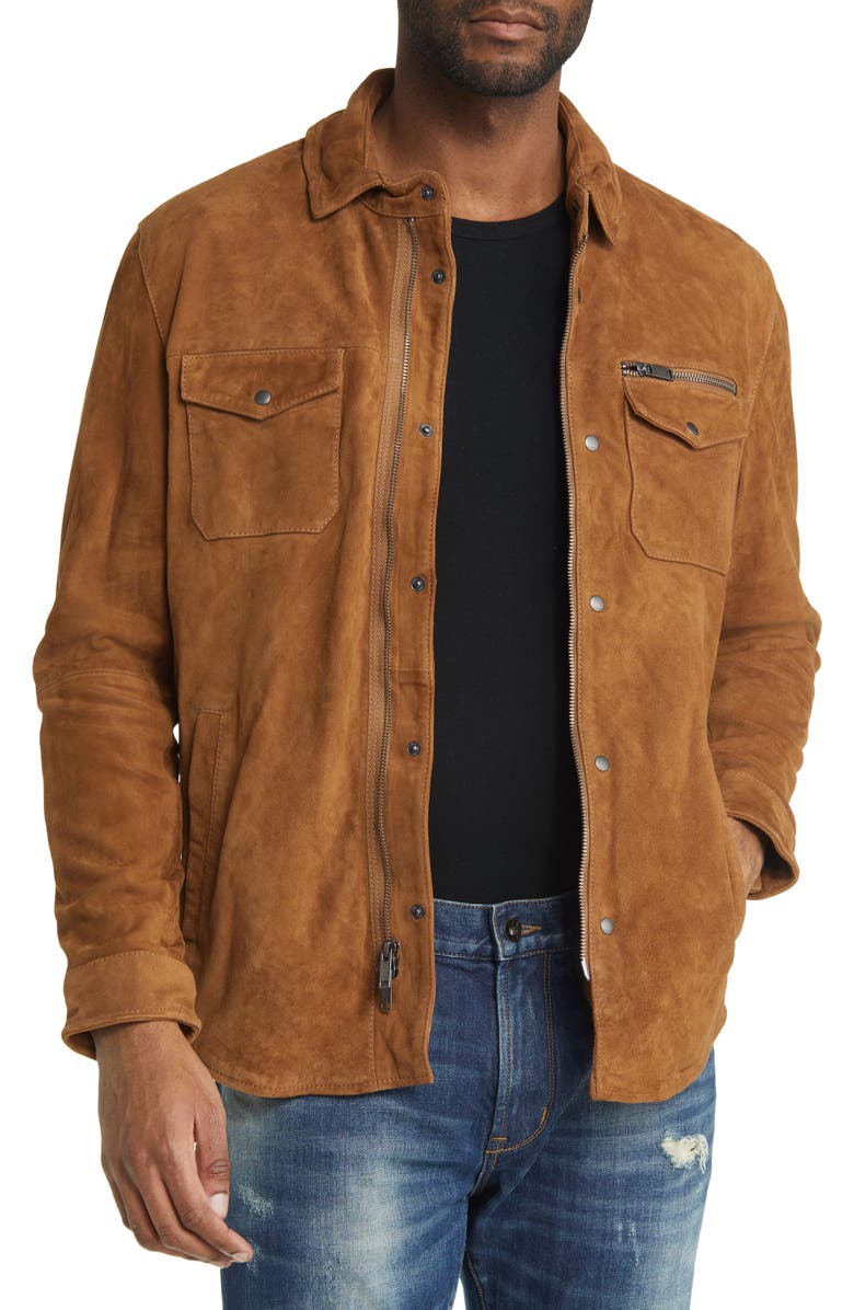 John Varvatos Star USA Shilo Suede Shirt Jacket | Nordstrom
