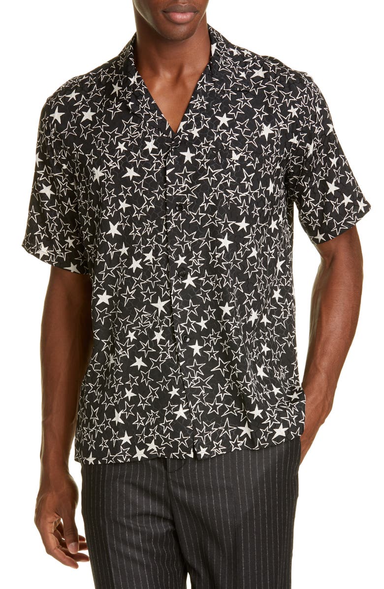 Saint Laurent Star Silk Sport Shirt Nordstrom