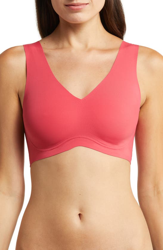 True & Co. True Body V-neck Bralette In Raspberry