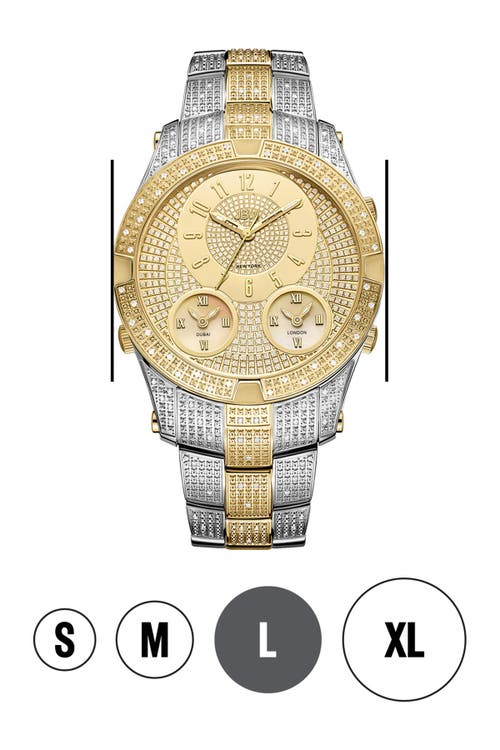 Jbw Men's Jet Setter Iii Diamond (1 Ct.t.w.) Stainless Steel Watch In Two-tone