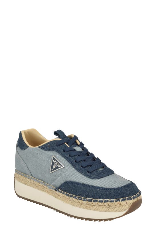 Shop Guess Stefen Espadrille Platform Sneaker In Medium Blue