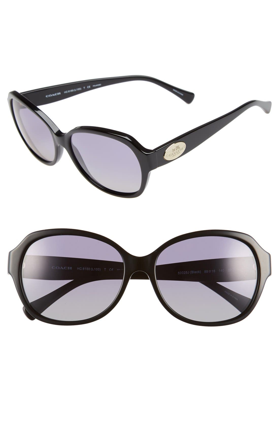 COACH 59mm Retro Polarized Sunglasses Nordstrom