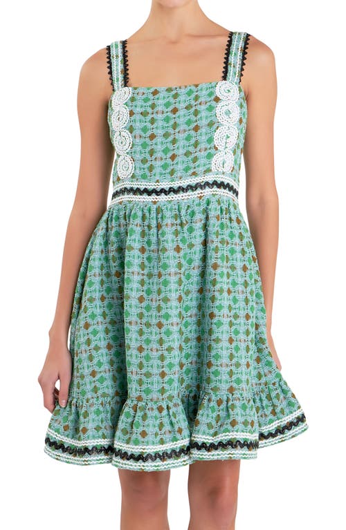 ENGLISH FACTORY ENGLISH FACTORY SQUARE NECK BOUCLÉ MINIDRESS