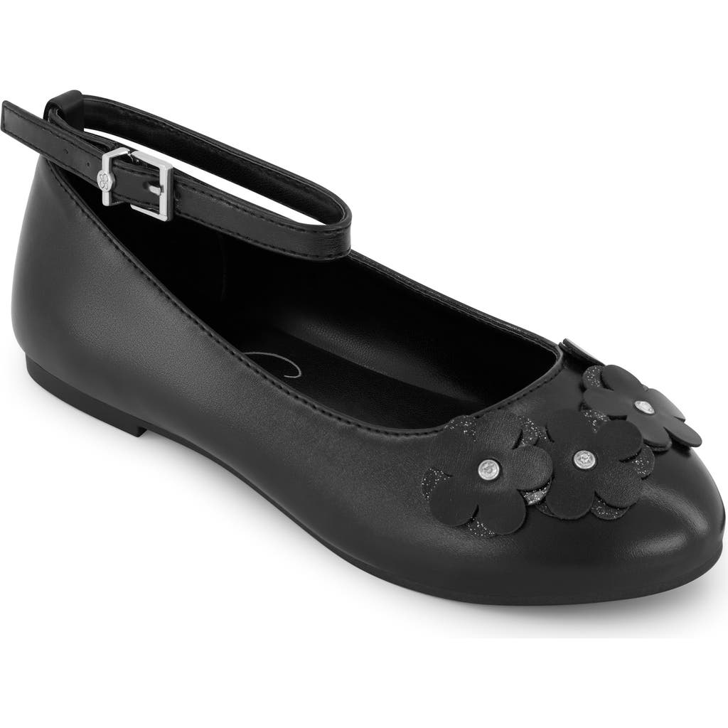 JESSICA SIMPSON JESSICA SIMPSON KIDS' AMY PETAL ANKLE STRAP FLAT