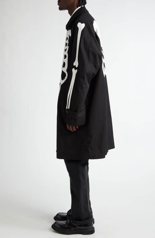 Takahiromiyashita The Soloist Takahiromiyashita Thesoloist. Sotien Bone Appliqué Car Coat In Black X White Bone