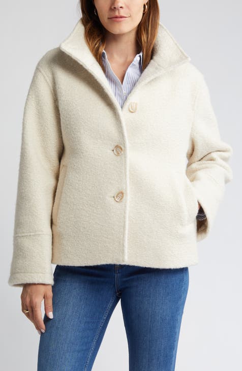 22FW Cream Half Coat With Quilted Lining 
