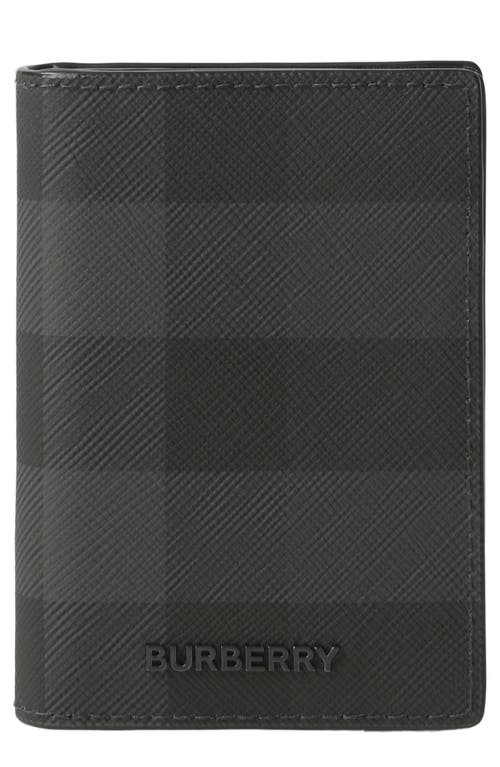 burberry Bateman Check Coated Canvas Bifold Wallet in Charcoal at Nordstrom