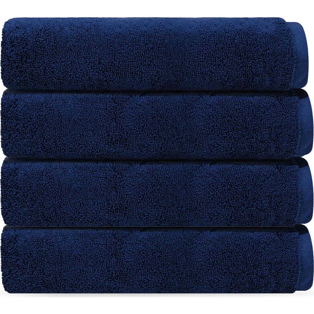 Shop Brooks Brothers Depera Puresoft 4-piece Turkish Cotton Hand Towels In Navy
