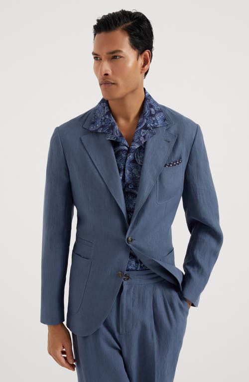 Shop Brunello Cucinelli Deconstructed Blazer In Indigo