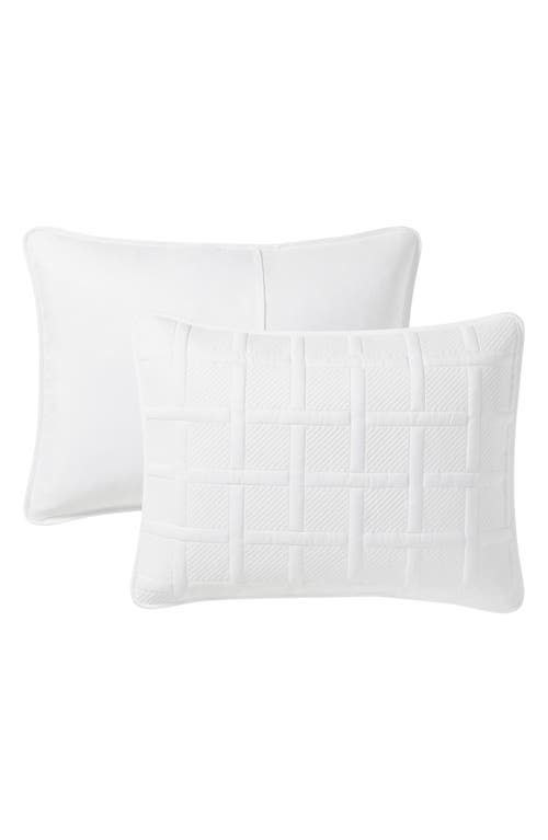 Vcny Home Square Solid 3-piece Quilt Set In White
