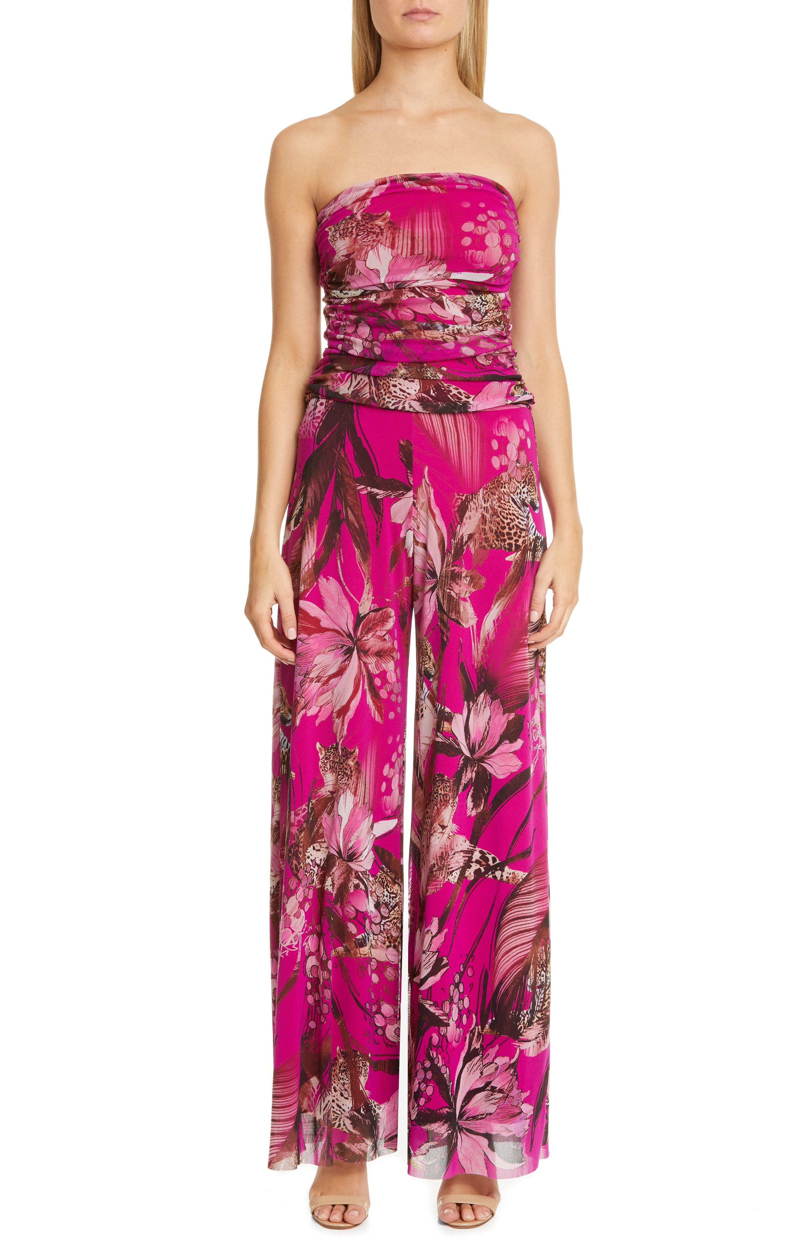 fuzzi strapless jumpsuit