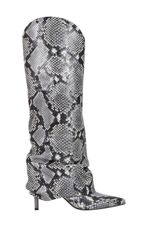 Shop Marc Fisher Ltd Nairene Snakeskin Embossed Knee High Boot In Light Natural 110